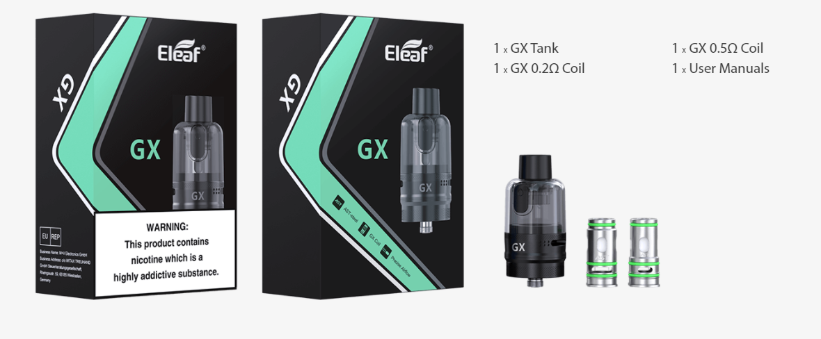 Atomizzatore GX Pod Tank Eleaf confezione