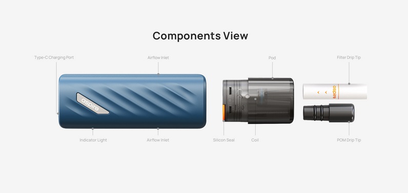 Aspire Vilter Fun Pod Kit 2ml componenti