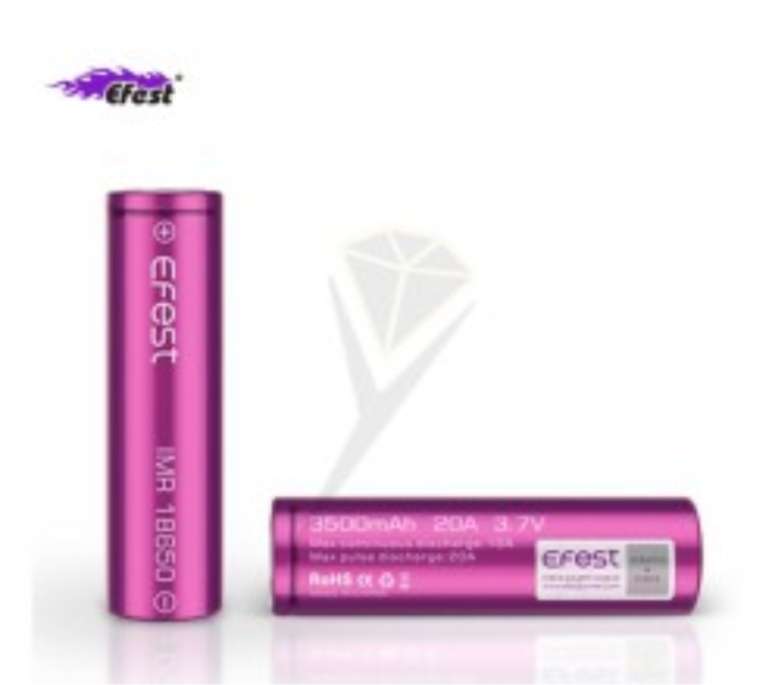 Batteria Efest Purple IMR 18650 20A 3.7v 3500mah flat