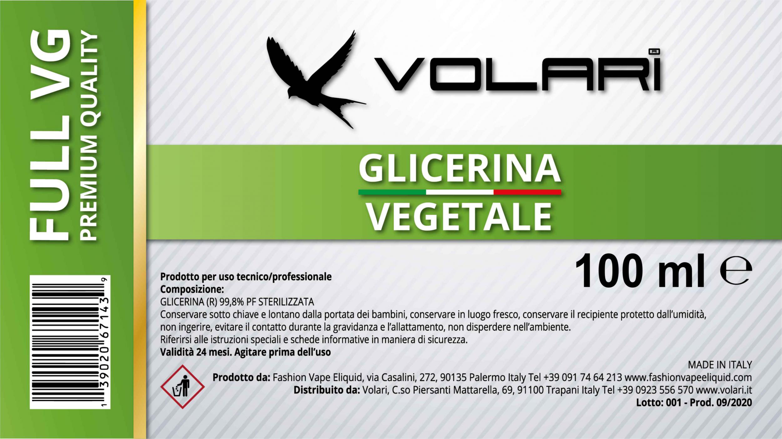 Glicerina Vegetale Volari Full VG 100 ml