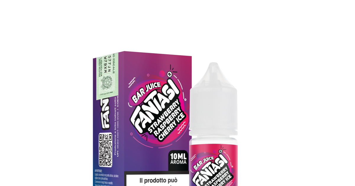 Aroma Fantasi Vape Strawberry Raspberry Cherry Ice 10ml Bar Juice