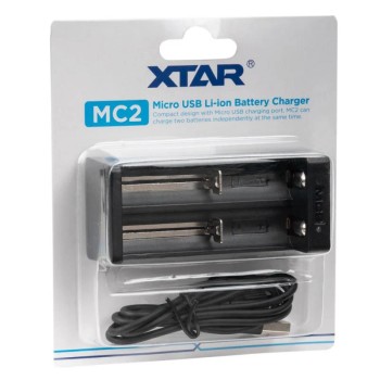 Caricabatterie XTAR MC2 USB-C - 2 Slot per Batterie 18650, 21700 e Altre Volari.it