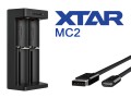 Caricabatterie XTAR MC2 USB-C - 2 Slot per Batterie 18650, 21700 e Altre Volari.it