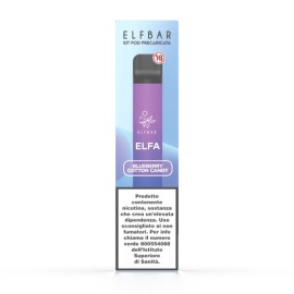 ELFA Elf Bar Ricaricabile Kit con Pod Precaricarica Blueberry Cotton Candy 20mg