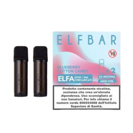 Elfbar ELFA Cartucce Pod Precaricate Blueberry Cotton Candy 2 Pezzi