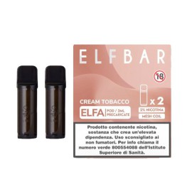 Elfbar ELFA Cartucce Pod Precaricate Cream Tobacco 2 Pezzi