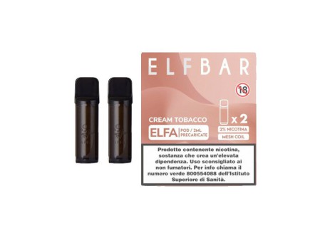 Elfbar ELFA Cartucce Pod Precaricate Cream Tobacco 2 Pezzi Volari.it