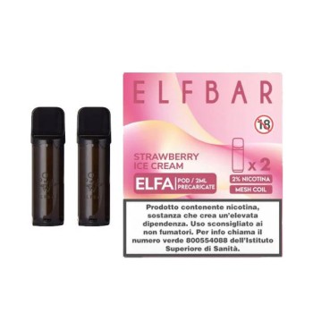 Elfbar ELFA Cartucce Pod Precaricate Strawberry Ice Cream 2 Pezzi Volari.it