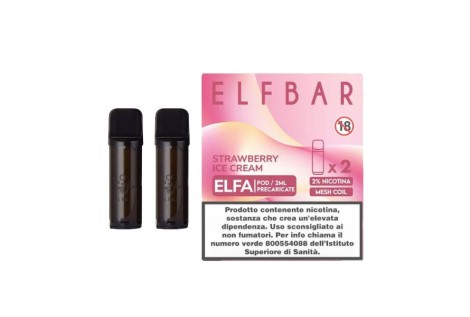 Elfbar ELFA Cartucce Pod Precaricate Strawberry Ice Cream 2 Pezzi Volari.it