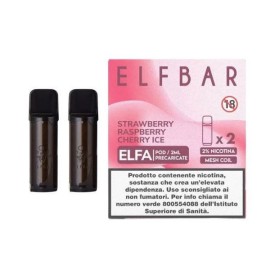 Elfbar ELFA Cartucce Pod Precaricate Strawberry Raspberry Cherry Ice 2 Pezzi