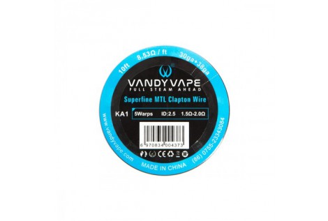 Filo Resistivo Vandy Vape SuperFine MTL Kanthal A1 Clapton 30GA+38GA