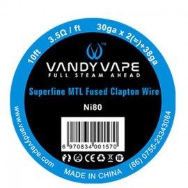 Filo Resistivo Vandy Vape SuperFine MTL Ni80 Fused Clapton 30GAX2+38GA