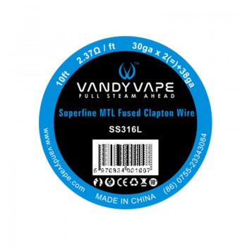 Filo Resistivo Vandy Vape SuperFine MTL SS316 Fused Clapton 30GAX2+38GA Volari.it