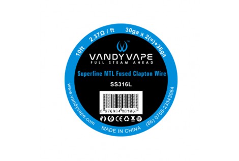 Filo Resistivo Vandy Vape SuperFine MTL SS316 Fused Clapton 30GAX2+38GA Volari.it