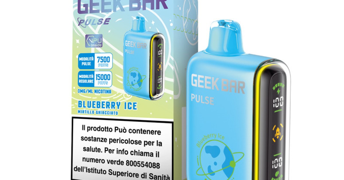 Geekbar Pulse 650mah Blueberry Ice Usa e Getta 0mg 15000 Tiri