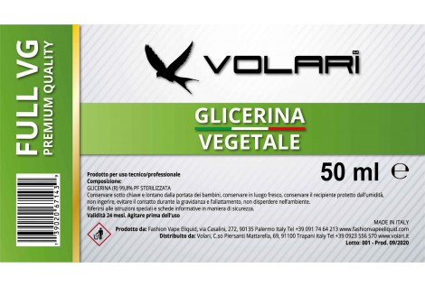 Glicerina Vegetale Volari Full VG 50 ml
