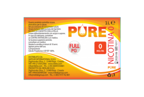 Ribilio PURE Glicole Propilenico FULL PG 1000ml Volari.it