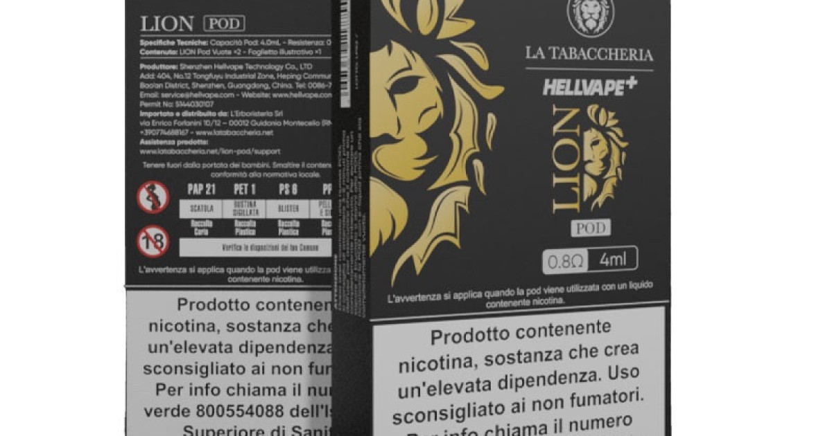 quando scadono i liquidi sigaretta elettronica La Tabaccheria Con Hellvape Sigaretta Elettronica Pod Mod Lion 1900mah main image 0
